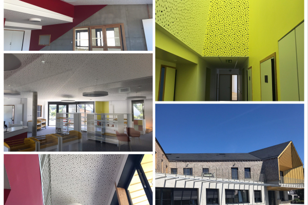 pikard, maison de l'enfance crach : plafonds acoustique